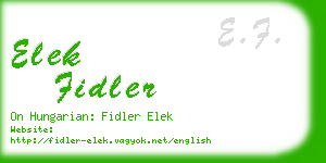 elek fidler business card